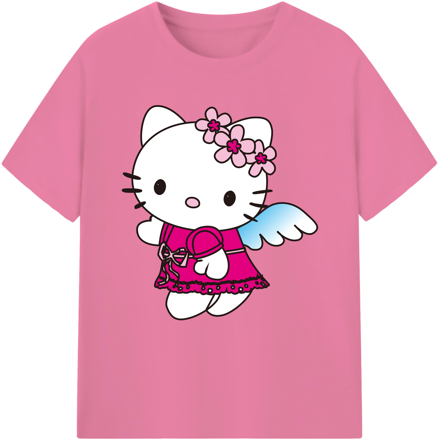 （画像用） Hello Kitty ハローキティ 綿100％半袖Tシャツ（フロントプリント）